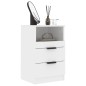 vidaXL Mesita de noche madera contrachapada blanco brillante vidaXL Mesita de noche madera contrachapada blanco brillante