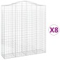 vidaXL Cestas de gaviones 8 uds forma de arco hierro 200x50x220/240 cm vidaXL Cestas de gaviones 8 uds forma de arco hierro 200x50x220/240 cm