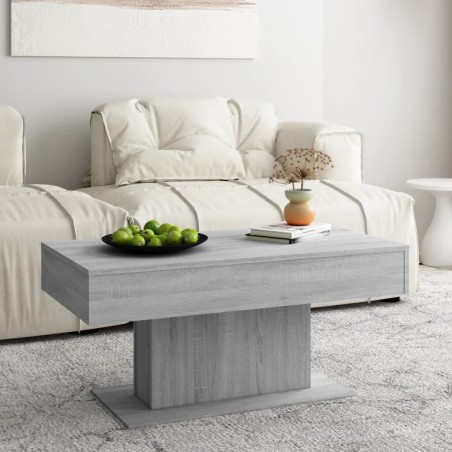 vidaXL Mesa de centro madera contrachapada gris Sonoma 96x50x45 cm