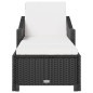 vidaXL Tumbona con cojín ratán sintético blanco crema vidaXL Tumbona con cojín ratán sintético blanco crema