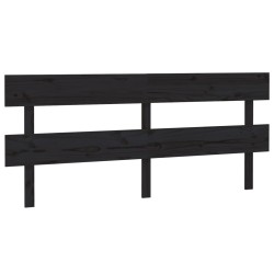 vidaXL Cabecero de cama madera maciza de pino negro 184x3x81 cm