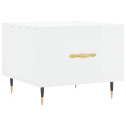 vidaXL Mesa de centro madera de ingeniería brillo blanco 50x50x40 cm