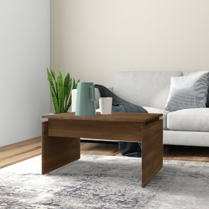 vidaXL Mesa de centro madera contrachapada roble marrón 68x50x38 cm vidaXL Mesa de centro madera contrachapada roble marrón 68x50x38 cm