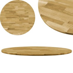 vidaXL Superficie de mesa redonda madera maciza de roble 23 mm 900 mm 