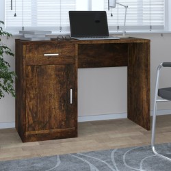 vidaXL Escritorio con cajón y armario contrachapada 100x40x73 cm