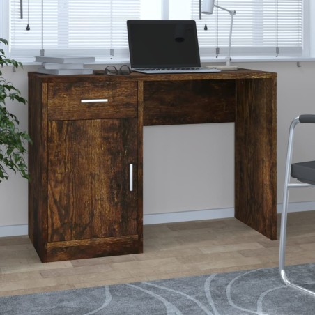 vidaXL Escritorio con cajón y armario contrachapada 100x40x73 cm