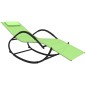 vidaXL Tumbona mecedora de acero y textilene verde vidaXL Tumbona mecedora de acero y textilene verde