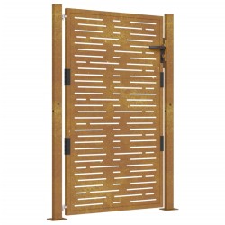 vidaXL Puerta de jardín acero corten diseño cuadrado 105x130 cm