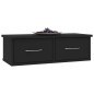 vidaXL Estante de cajones para pared contrachapada negro 60x26x18,5cm