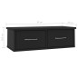 vidaXL Estante de cajones para pared contrachapada negro 60x26x18,5cm