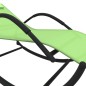 vidaXL Tumbona mecedora de acero y textilene verde vidaXL Tumbona mecedora de acero y textilene verde