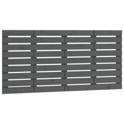 vidaXL Cabecero de cama de pared madera maciza pino gris 146x3x63 cm