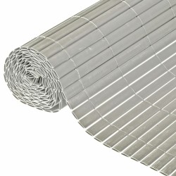 Nature Valla cañizo de ocultación jardín doble cara PVC gris 1x3 m 