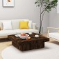 vidaXL Mesa de centro madera contrachapada roble ahumado 90x90x28 cm