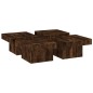 vidaXL Mesa de centro madera contrachapada roble ahumado 90x90x28 cm