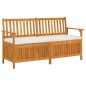 vidaXL Banco de almacenaje con cojín madera maciza de acacia 148 cm vidaXL Banco de almacenaje con cojín madera maciza de acacia 148 cm