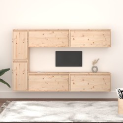 vidaXL Muebles para TV 6 piezas madera maciza de pino