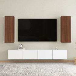 vidaXL Muebles para TV 2 uds contrachapado roble marrón 30,5x30x90 cm