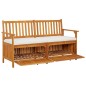 vidaXL Banco de almacenaje con cojín madera maciza de acacia 148 cm vidaXL Banco de almacenaje con cojín madera maciza de acacia 148 cm