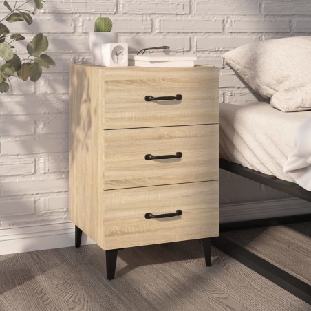 vidaXL Mesita de noche madera de ingeniería roble Sonoma 40x40x66 cm