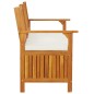 vidaXL Banco de almacenaje con cojín madera maciza de acacia 148 cm vidaXL Banco de almacenaje con cojín madera maciza de acacia 148 cm