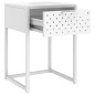 vidaXL Mesita de noche de acero blanca 38x35x54 cm vidaXL Mesita de noche de acero blanca 38x35x54 cm