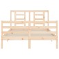 vidaXL Estructura de cama con cabecero madera maciza 120x200 cm vidaXL Estructura de cama con cabecero madera maciza 120x200 cm