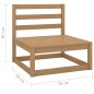 vidaXL Sofás centrales de jardín 2 uds madera maciza pino marrón miel vidaXL Sofás centrales de jardín 2 uds madera maciza pino marrón miel