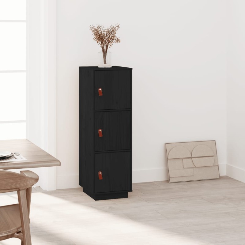 vidaXL Aparador alto de madera maciza de pino negro 34x40x108,5 cm vidaXL Aparador alto de madera maciza de pino negro 34x40x108,5 cm