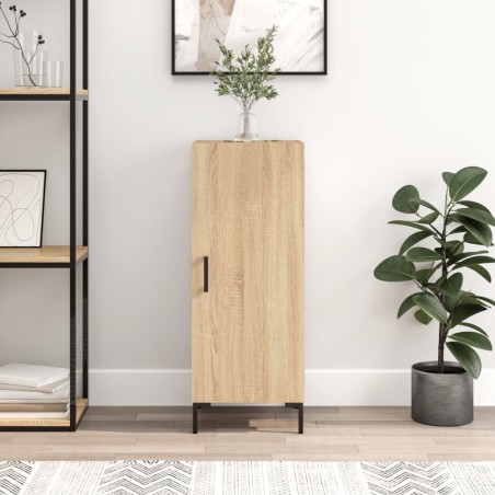 vidaXL Aparador madera contrachapada color roble Sonoma 34,5x34x90 cm