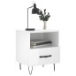 vidaXL Mesita de noche madera de ingeniería blanco brillo 40x35x47,5cm vidaXL Mesita de noche madera de ingeniería blanco brillo 40x35x47,5cm