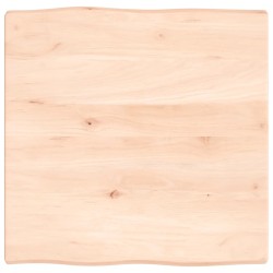 vidaXL Tablero de mesa madera maciza borde natural 60x60x(2-4) cm