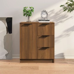 vidaXL Aparador de madera contrachapada marrón roble 60x30x70 cm