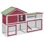 vidaXL Conejera de madera maciza de pino roja 185,5x60,5x109,5 cm vidaXL Conejera de madera maciza de pino roja 185,5x60,5x109,5 cm
