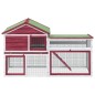vidaXL Conejera de madera maciza de pino roja 185,5x60,5x109,5 cm vidaXL Conejera de madera maciza de pino roja 185,5x60,5x109,5 cm