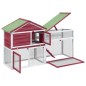 vidaXL Conejera de madera maciza de pino roja 185,5x60,5x109,5 cm vidaXL Conejera de madera maciza de pino roja 185,5x60,5x109,5 cm