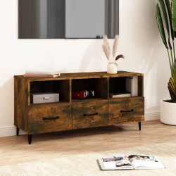 vidaXL Mueble para TV madera contrachapada roble ahumado 102x35x50 cm