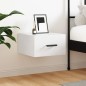 vidaXL Mesita de noche de pared blanco brillo 35x35x20 cm