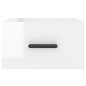 vidaXL Mesita de noche de pared blanco brillo 35x35x20 cm