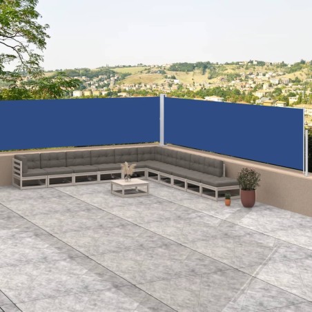 vidaXL Toldo lateral retráctil azul 117x1000 cm