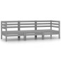 vidaXL Conjunto de muebles de jardín 3 piezas madera maciza pino gris