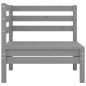 vidaXL Conjunto de muebles de jardín 3 piezas madera maciza pino gris