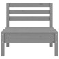 vidaXL Conjunto de muebles de jardín 3 piezas madera maciza pino gris