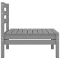 vidaXL Conjunto de muebles de jardín 3 piezas madera maciza pino gris