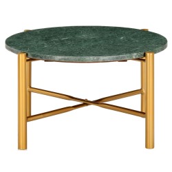 vidaXL Mesa de centro piedra real textura de mármol verde 60x60x35 cm