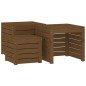 vidaXL Set cajas de jardín 3 pzas madera maciza pino gris marrón miel vidaXL Set cajas de jardín 3 pzas madera maciza pino gris marrón miel