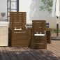 vidaXL Set cajas de jardín 3 pzas madera maciza pino gris marrón miel vidaXL Set cajas de jardín 3 pzas madera maciza pino gris marrón miel