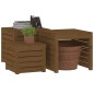 vidaXL Set cajas de jardín 3 pzas madera maciza pino gris marrón miel vidaXL Set cajas de jardín 3 pzas madera maciza pino gris marrón miel