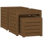 vidaXL Set cajas de jardín 3 pzas madera maciza pino gris marrón miel vidaXL Set cajas de jardín 3 pzas madera maciza pino gris marrón miel
