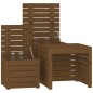 vidaXL Set cajas de jardín 3 pzas madera maciza pino gris marrón miel vidaXL Set cajas de jardín 3 pzas madera maciza pino gris marrón miel